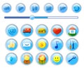 Set of icons for web sites interface and buttons for player Royalty Free Stock Photo