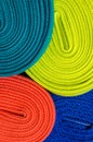 Set of colored laces for shoes