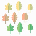 A set of colored leaves for decoration of autumn or summer