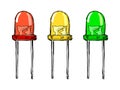Set of colored LEDs Royalty Free Stock Photo