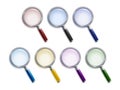 Set of colored magnifying glasses Royalty Free Stock Photo