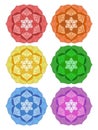 Set of colored mandalas. Mandala in the form of a lotus Royalty Free Stock Photo