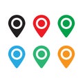 Set of colored map pins. Location map icon. Royalty Free Stock Photo