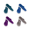 Set of Colored Medical Footwear Clogs Isolated