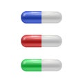 Set of Colored Medical Pills. Drugs Set. Royalty Free Stock Photo