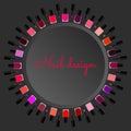 Set of colored nail Polish for manicures and pedicures