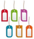 Set of colored name tags or price tags
