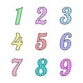 A set of colored numbers. Cute numbers