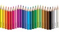 Set of colored pencil collection wave arranged - seamless in both directions - isolated vector illustration craynos background