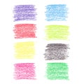 Set of colored pencil spots Royalty Free Stock Photo