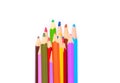 Set of colored pencils arranged vertically Royalty Free Stock Photo