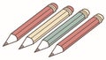 Set of Colored Pencils for Drawing and Art Vector Illustration, vector design Generative AI Royalty Free Stock Photo