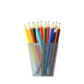 Set of 12 colored pencils in a glass Royalty Free Stock Photo