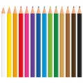 Set of colored pencils isolated on white background. Cartoon style. Vector illustration for any design Royalty Free Stock Photo