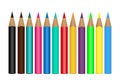 Set colored pencils isolated on a white background. Vector illustration Royalty Free Stock Photo