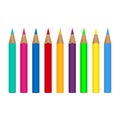 Set colored pencils isolated on a white background. Vector illustration Royalty Free Stock Photo