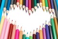 Heart laid out from pencils Royalty Free Stock Photo