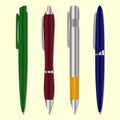 Set of colored pens. Vector illustration.