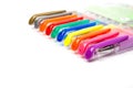 A set colored pens on a white background Royalty Free Stock Photo