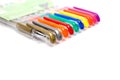 A set colored pens on a white background Royalty Free Stock Photo