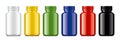 Set of Colored plastic bottles. Glossy surface version Royalty Free Stock Photo