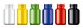 Set of Colored plastic bottles. Matt surface version Royalty Free Stock Photo