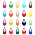 Set of Colored Raindrops - Vector Royalty Free Stock Photo