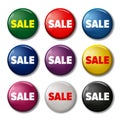 Set of colored round buttons with word `Sale` Royalty Free Stock Photo