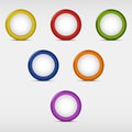 Set of colored round empty buttons