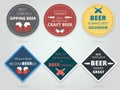 Set of colored round and square ready beer coasters and mats wit