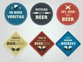 Set Of Colored Round and Square Ready Beer Coasters With Slogans Royalty Free Stock Photo