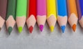 a set of colored sharp pencils red, blue, yellow, green. Royalty Free Stock Photo