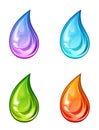 Set of colored shiny drops