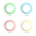 Set of colored smooth waves in the form of a circle with a shadow on an abstract background. EPS 10 vector illustration. Royalty Free Stock Photo