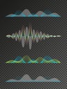 Set of colored sound waves equalizer design Royalty Free Stock Photo