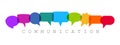 Set of colored speech bubble communication concept, chat sign - vector