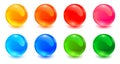 Set of colored spheres  shiny and glossy 3D colorful glass balls collection Royalty Free Stock Photo