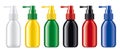 Set of Colored Sprayers bottles. Non-transparent Glossy surface version. Royalty Free Stock Photo