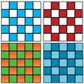 set of colored squares with black lines