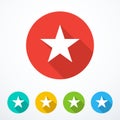 Set of colored star icons. Vector illustration