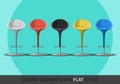 Set of colored stools in a flat style. Royalty Free Stock Photo