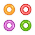 Set of Colored Swim Rings on White Background Royalty Free Stock Photo