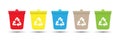 Set of color tanks with separate waste collection. Isolated on white background Royalty Free Stock Photo