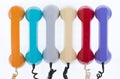 set of colored telephone handsets isolated Royalty Free Stock Photo