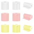 Set of colored toilet paper