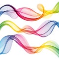 Set of colored transparent waves. Rainbow vector wavy waves. Design element eps10 Royalty Free Stock Photo