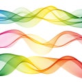 Set of colored transparent waves. Rainbow vector wavy waves. Design element Royalty Free Stock Photo