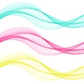 Set of colored transparent waves. vector wavy waves. Design element Royalty Free Stock Photo