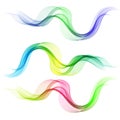 Set of colored transparent waves. vector wavy waves. Design element Royalty Free Stock Photo