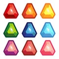 A set of colored triangle gems Royalty Free Stock Photo